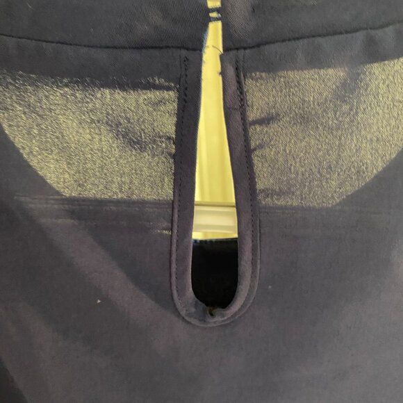 2- Womens 2X Navy Blue Layered Ruffle Chiffon Overlay Top & Lace Stripe Blouse - Picture 11 of 12